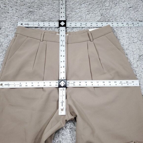 Abercrombie Ultra High Rise Wide Leg Pleated Front Pants Beige Tan Size 16 33 - Picture 6 of 7